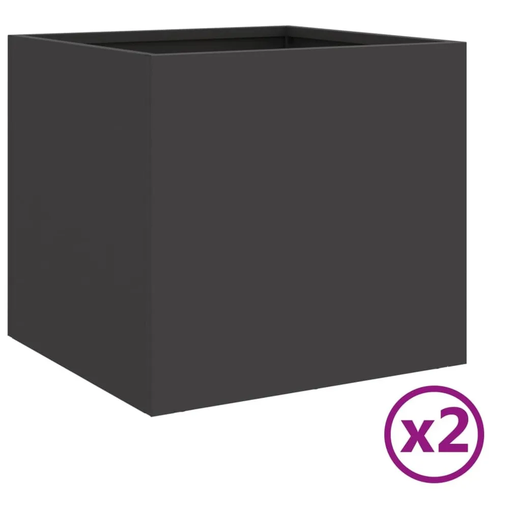 Jardinières 2 pcs noir 32x30x29 cm acier