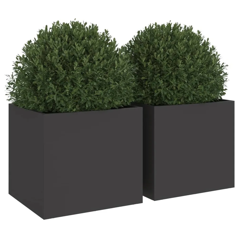 Jardinières 2 pcs noir 32x30x29 cm acier
